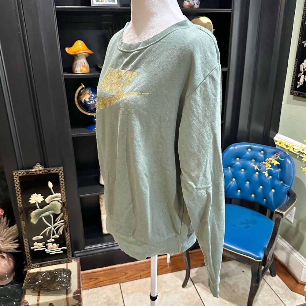 Nike Green  Glitter Crewneck Sweatshirt Size Small - Picture 9 of 10